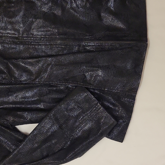 Preston & York Snakeskin Leather Jacket Zip Up Black Women's Large L - Picture 7 of 15